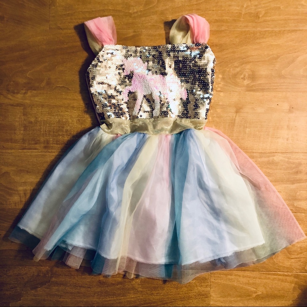 Little Girl Toddler Unicorn Princess Costume Dress